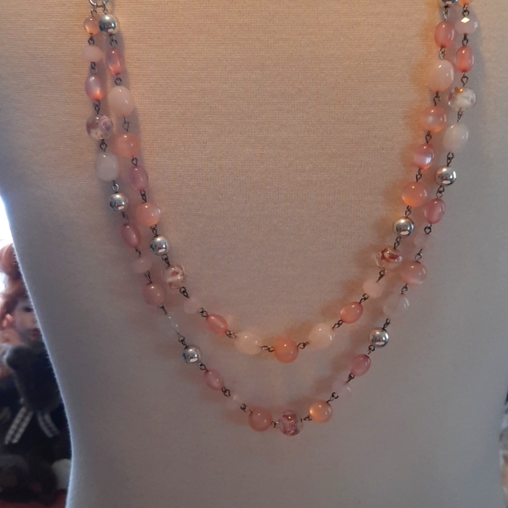 Pink bead necklace